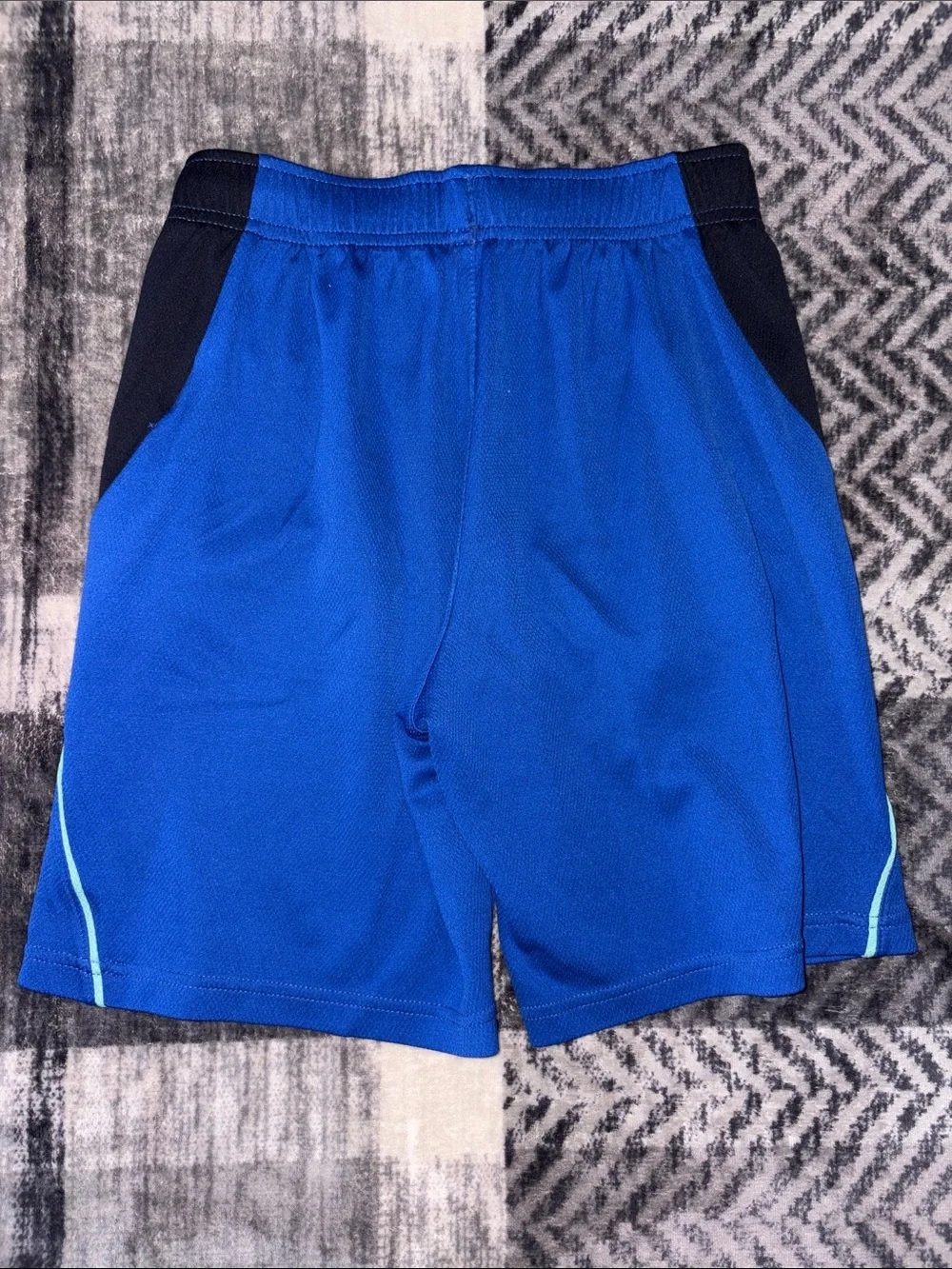 Old Navy Royal Blue Athletic Shorts with Black Panels and Aqua Trim